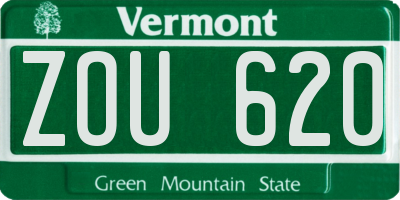 VT license plate ZOU620