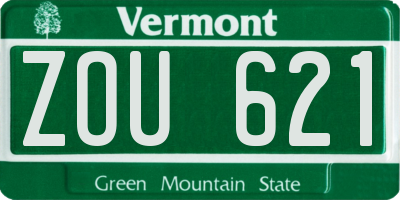 VT license plate ZOU621