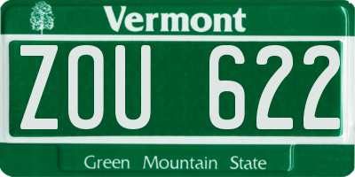 VT license plate ZOU622