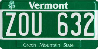 VT license plate ZOU632