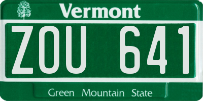 VT license plate ZOU641