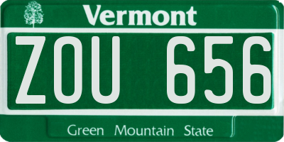 VT license plate ZOU656