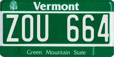 VT license plate ZOU664