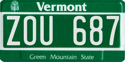 VT license plate ZOU687