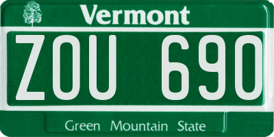 VT license plate ZOU690