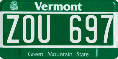 VT license plate ZOU697