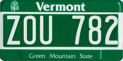 VT license plate ZOU782