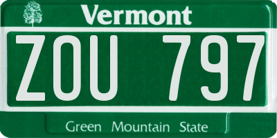 VT license plate ZOU797