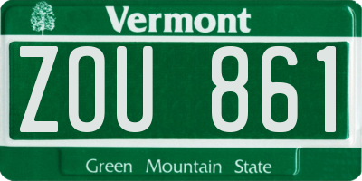 VT license plate ZOU861
