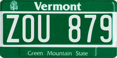 VT license plate ZOU879