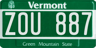VT license plate ZOU887