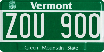 VT license plate ZOU900