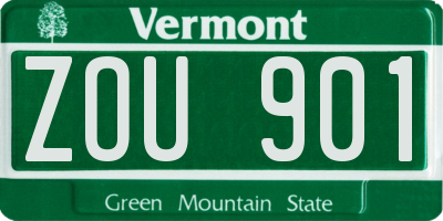 VT license plate ZOU901