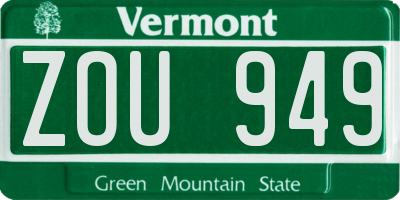 VT license plate ZOU949