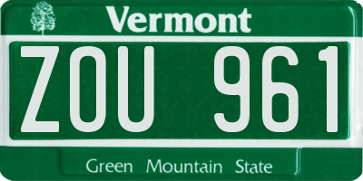 VT license plate ZOU961