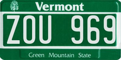 VT license plate ZOU969