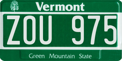 VT license plate ZOU975