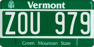 VT license plate ZOU979