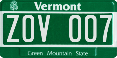 VT license plate ZOV007