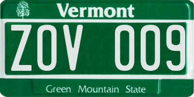 VT license plate ZOV009