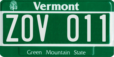 VT license plate ZOV011