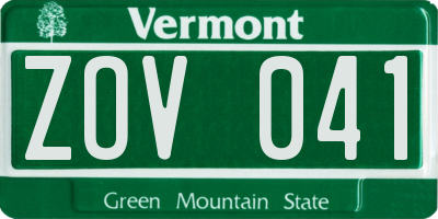VT license plate ZOV041