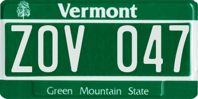 VT license plate ZOV047