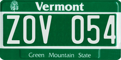 VT license plate ZOV054