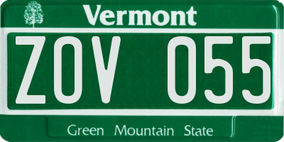 VT license plate ZOV055