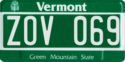 VT license plate ZOV069