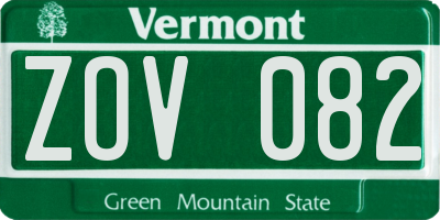 VT license plate ZOV082