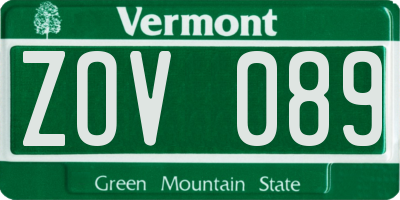VT license plate ZOV089