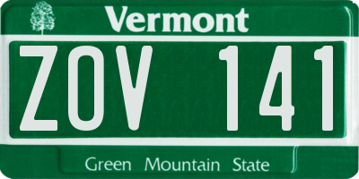 VT license plate ZOV141