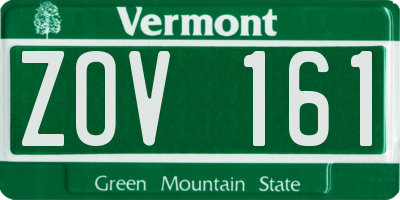 VT license plate ZOV161