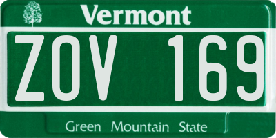 VT license plate ZOV169