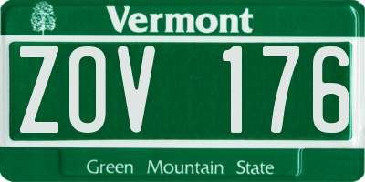 VT license plate ZOV176