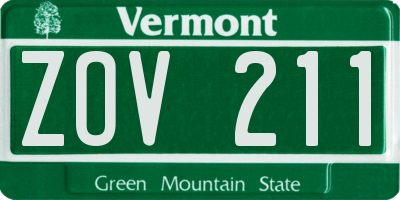 VT license plate ZOV211