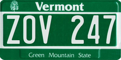 VT license plate ZOV247