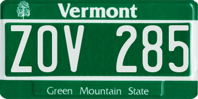 VT license plate ZOV285