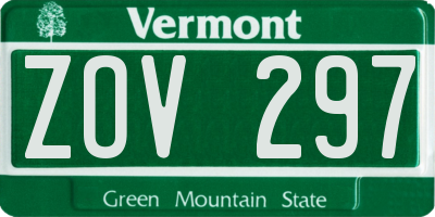 VT license plate ZOV297