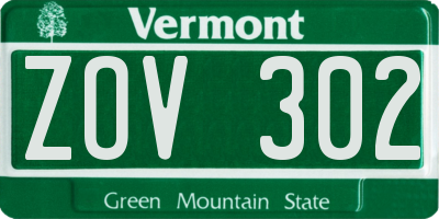 VT license plate ZOV302