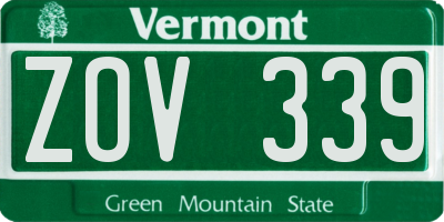 VT license plate ZOV339
