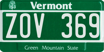 VT license plate ZOV369