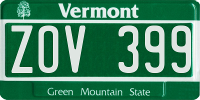 VT license plate ZOV399