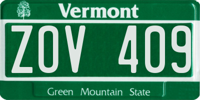 VT license plate ZOV409
