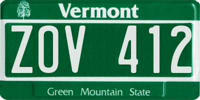 VT license plate ZOV412