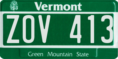 VT license plate ZOV413