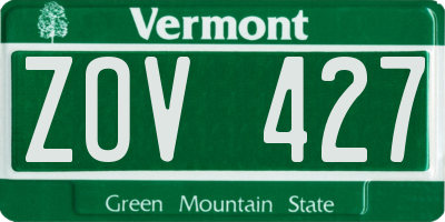 VT license plate ZOV427