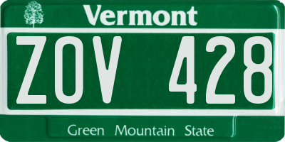 VT license plate ZOV428
