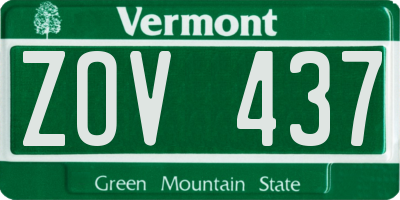 VT license plate ZOV437